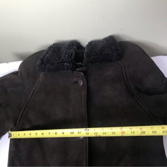 GilbertCohen Montreal Vintage Shearling Sheepskin Leather Coat Warm Fur Pocket L - Picture 13 of 15